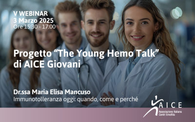 V WEBINAR Progetto “The Young Hemo Talk” a cura di AICE Giovani