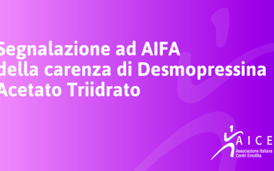 Segnalazione ad AIFA della carenza di Desmopressina Acetato Triidrato
